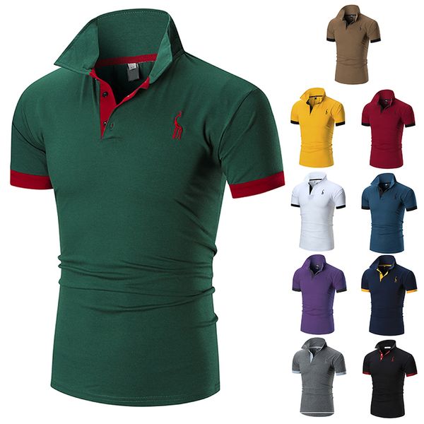 2018 new fashion brand designer t shirt mens t shirt summer tees polo men polo t shirt casual men polo camisas homens size m-3xl, White;black